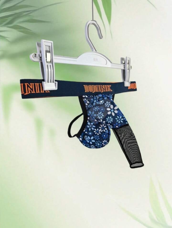 Midnight Bloom Mesh Thong